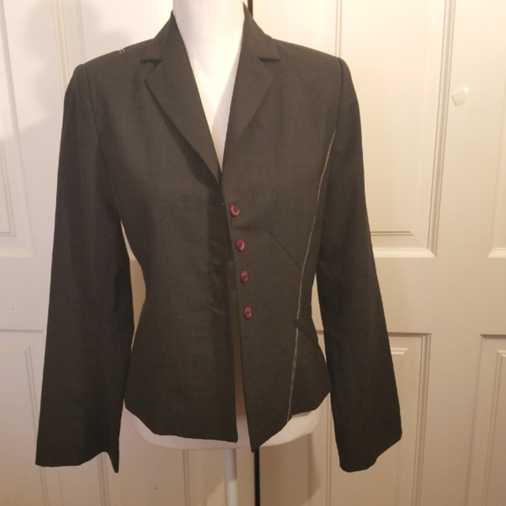 Poleci Charcoal Grey w/ Contrast Stitching Jacket - SZ 6